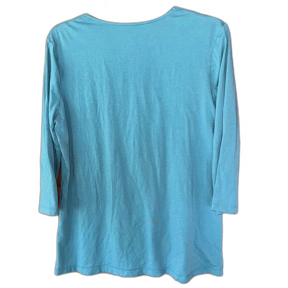 Merona Blue 3/4 Sleeve Top Shirt XXL - Picture 4 of 4